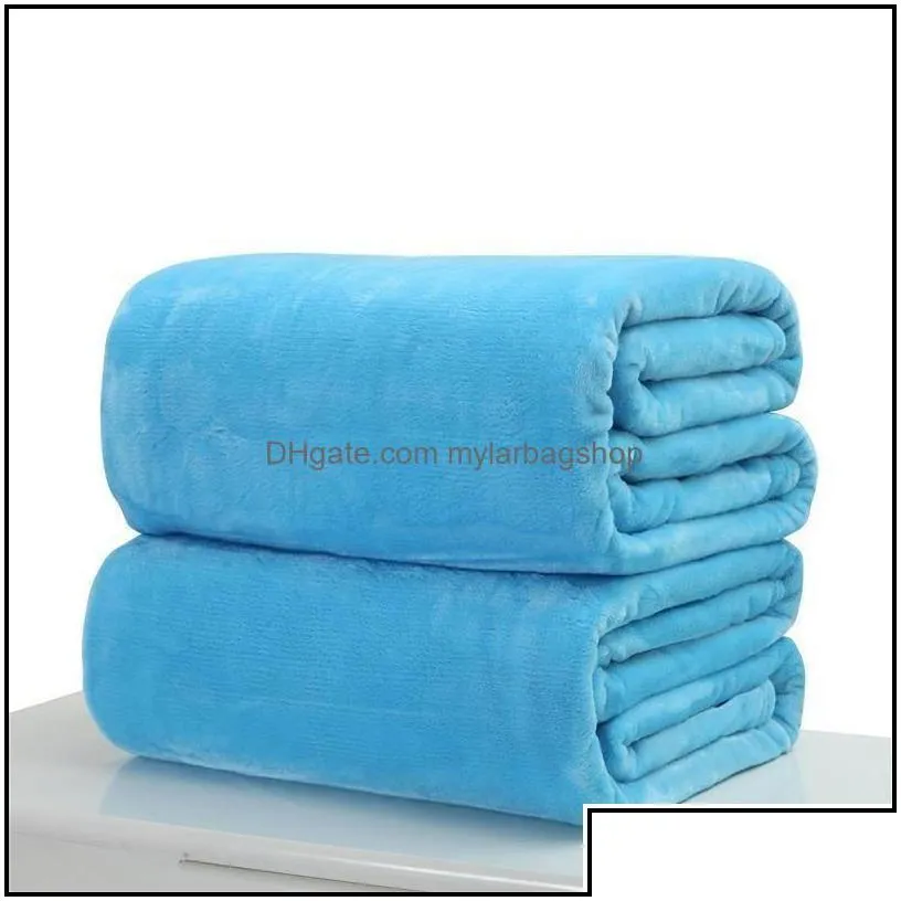 blankets warm flannel fleece soft solid bedspread plush winter summer throw blanket for bed sofa 44 v2 drop delivery 2021 home garden