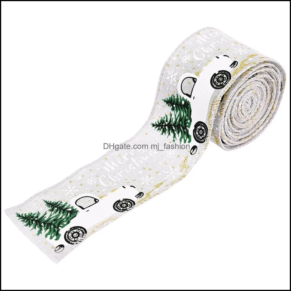 cartoon print merry christmas ribbon christmas tree decorations xmas el home decor 