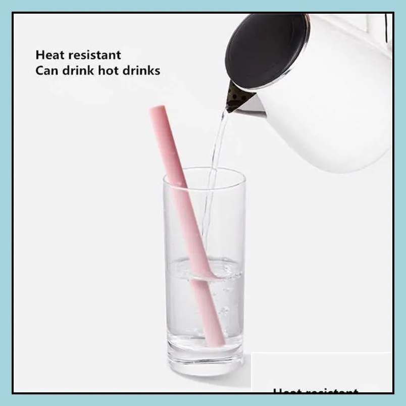 non-toxic heart shape drinking straw reusable silicone straws portable party bar tool