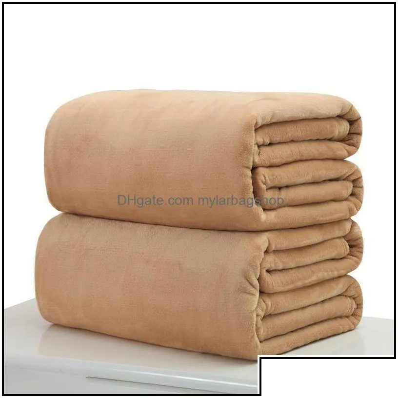 blankets warm flannel fleece soft solid bedspread plush winter summer throw blanket for bed sofa 44 v2 drop delivery 2021 home garden