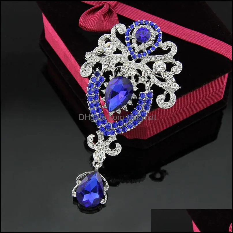 diamons crystal crown drop brooches pins corsage scarf clips engagement wedding brooch for women men fashion jewelry