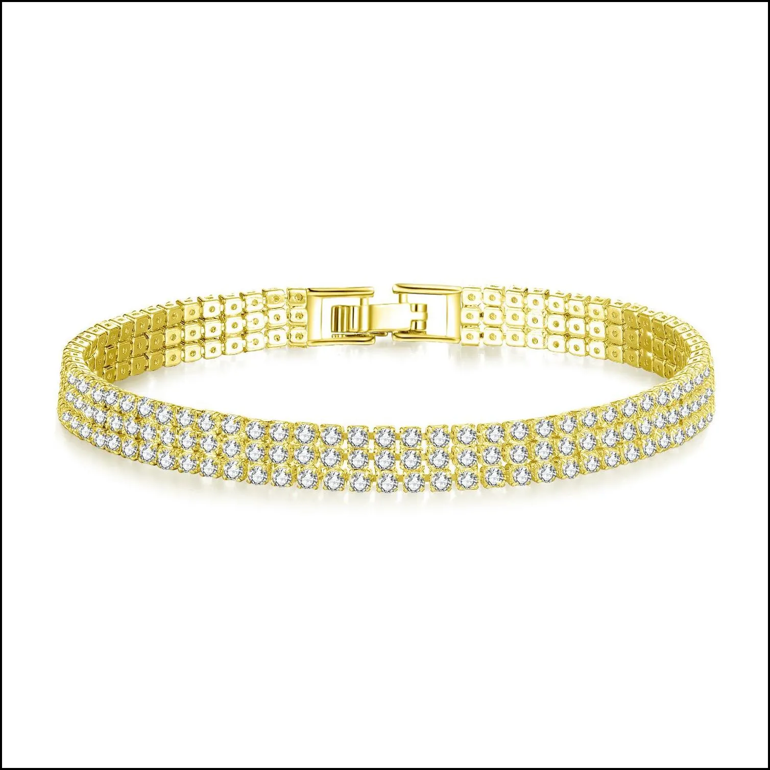 cubic zircon cz cluster tennis bracelet 18k white/yellow gold plated sparkling charm bracelet fashion womens jewelry for party wedding