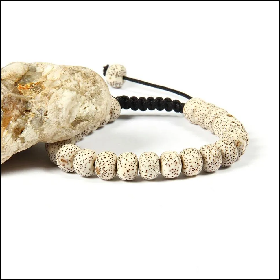 ailatu jewelry wholesale 10pcs/lot 7x10mm xingyue bodhi seed beads unisex yoga meditation cz macrame bracelet for gift