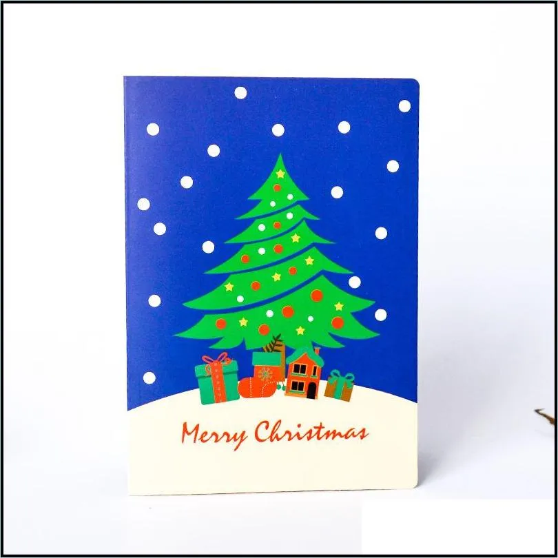 8 pcs/lot christmas card snowman santa claus christmas greeting card with envelope mini greeting thank you card new year gift cards