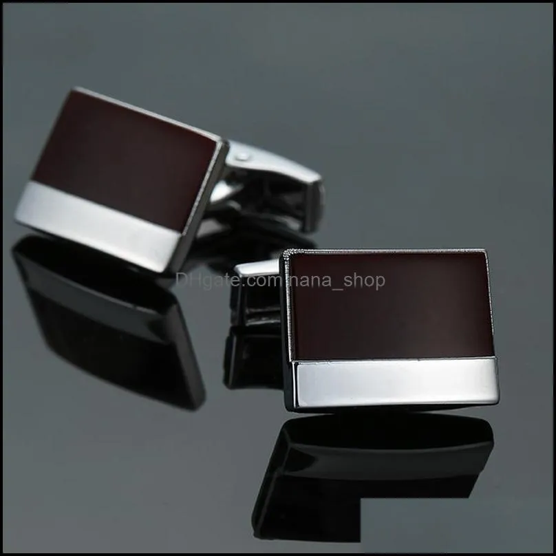 fashion french mens shirt metal brass enamel cufflinks casual business suit shirt top cuff links for men jewelry gift