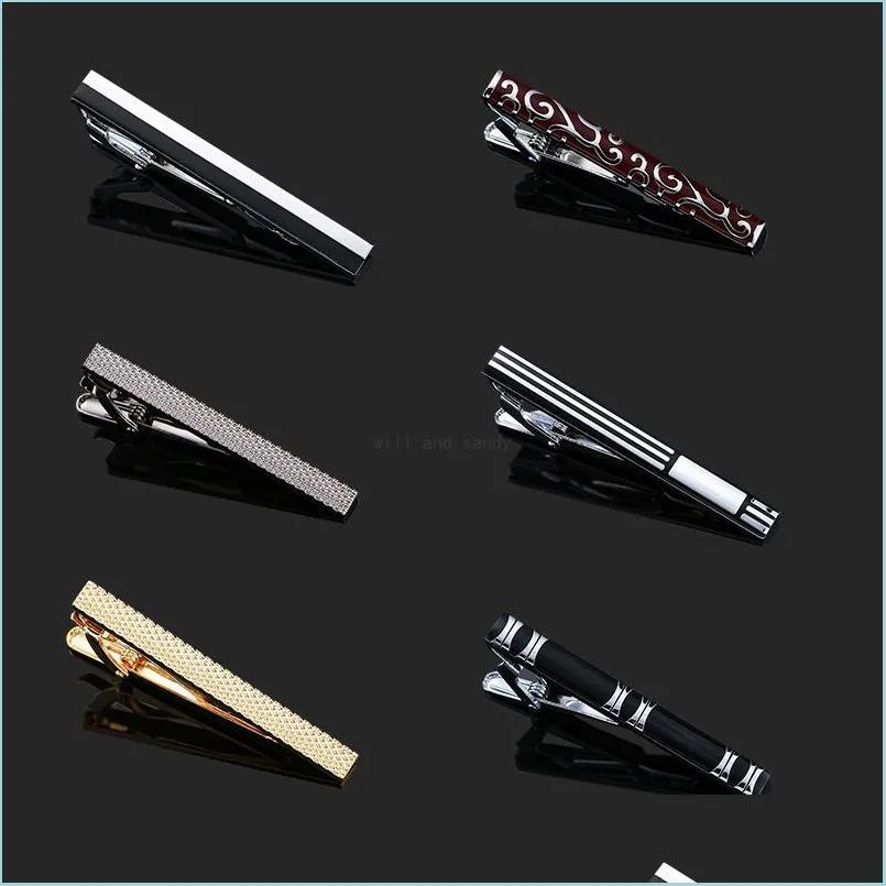 copper stripe tie clips top shirts business suits tie bar clasps neck links tie clip for men fashion jewelry gift