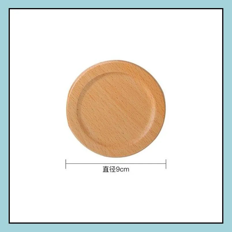 6pcs/set wooden coasters set round beech wood cup mat bowl pad cup holder home kitchen tools