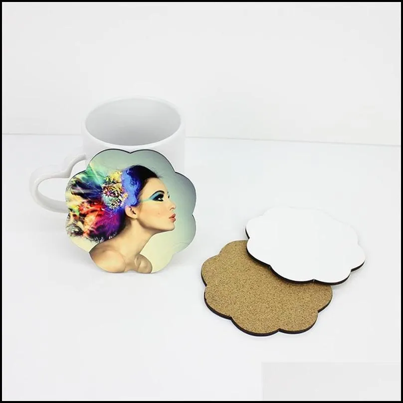 diy sublimation blank cup mat mdf wooden insulation cup coasters kitchen accessories mat cup bar mug drink pads