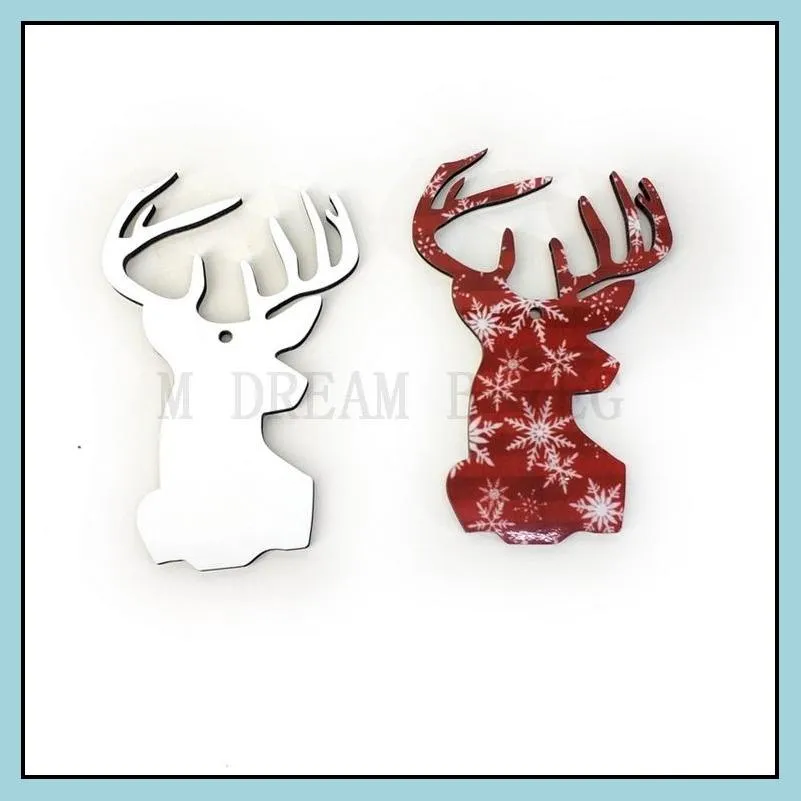 20 styles christmas sublimation ornaments mdf heat transfer printing pendant home wooden blank decor diy gifts