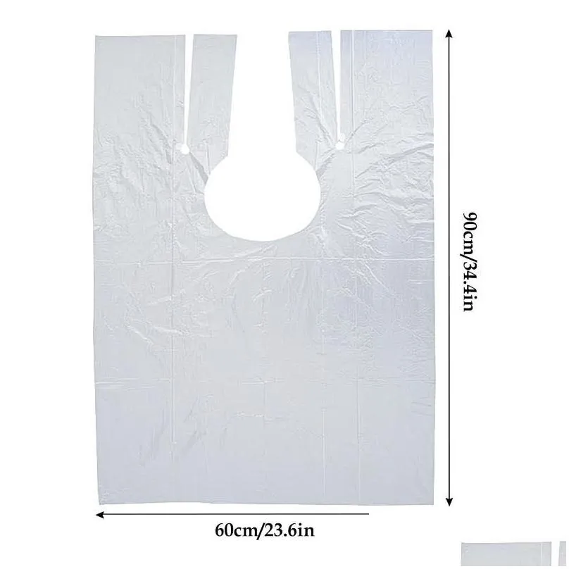 disposable aprons hair dye cape durable pe waterproof apron hair salon haircut emu transparent hairdressing cloth