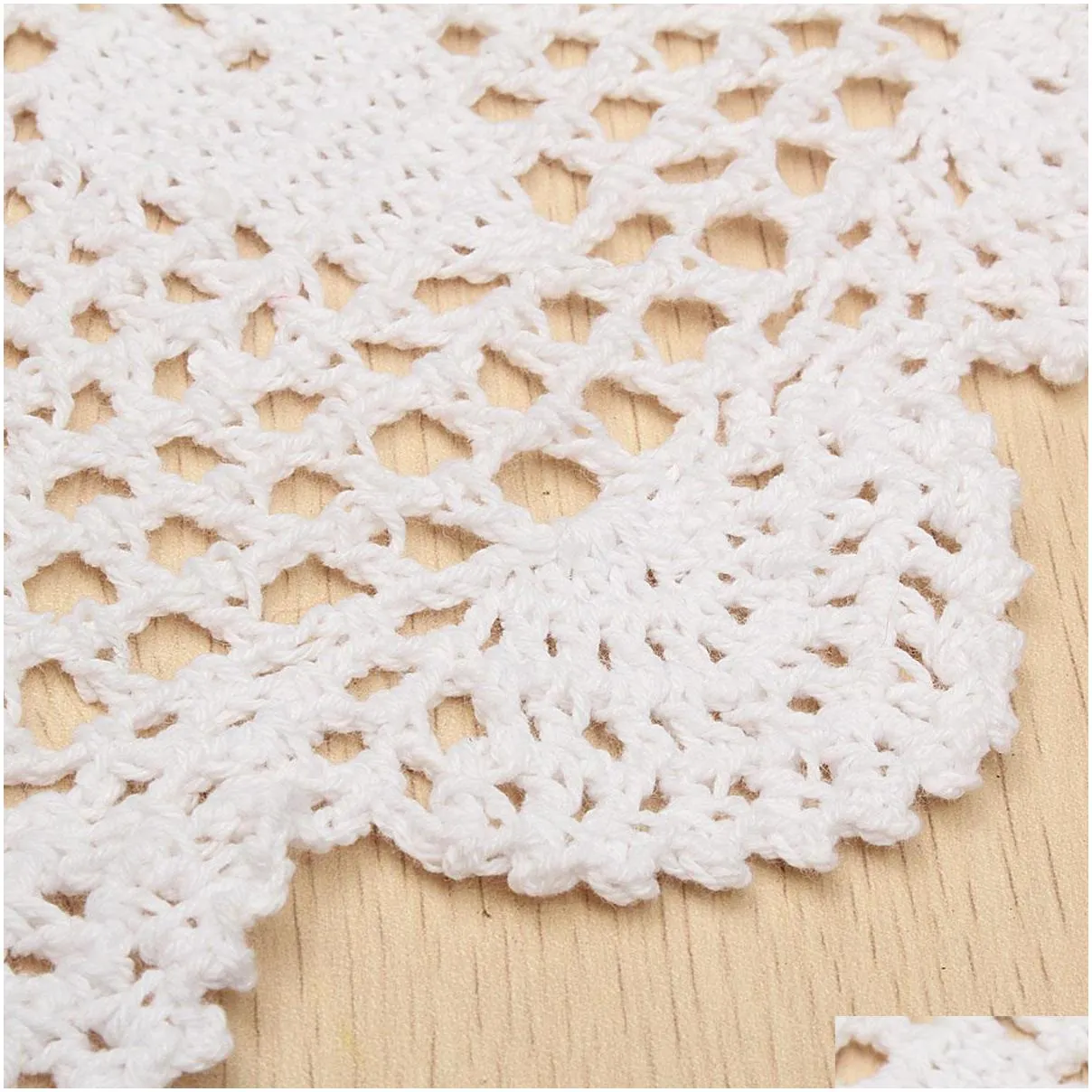 mats pads 37cm round lace hand crocheted doily placemat vintage floral coasters home coffee shop dining table decorative gadgets