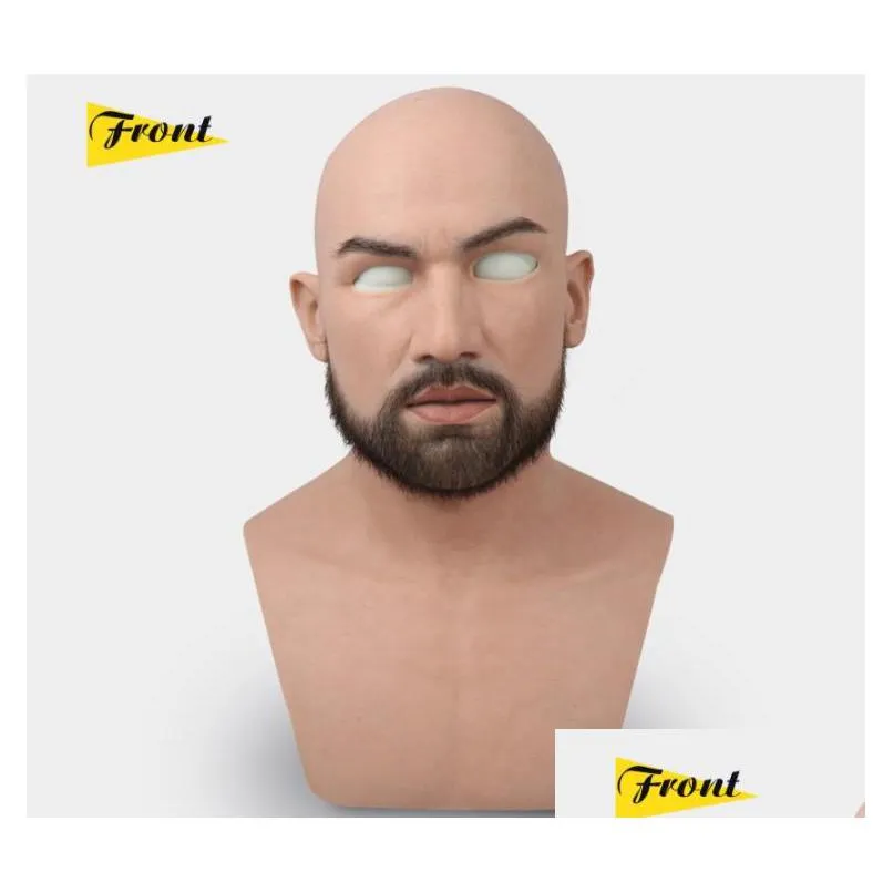 male latex realistic adult silicone full face masks for man cosplay party mask fetish real skin