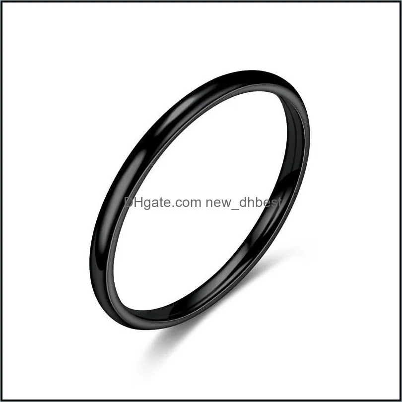 stainless steel glaze thin ring band blank tail rings fashion jewelry for womeny