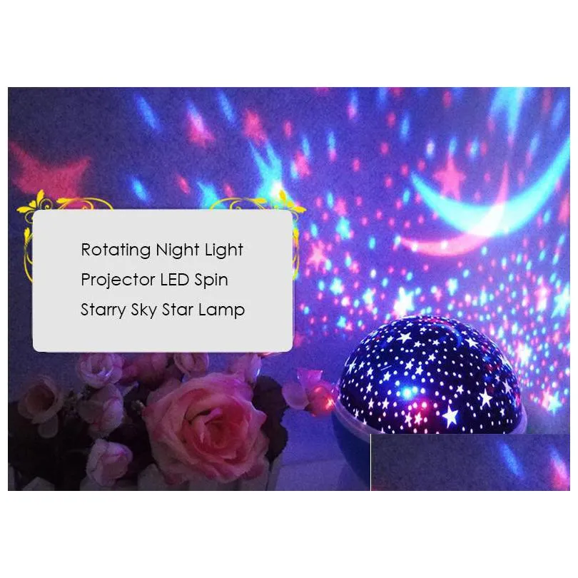 party decoration rotating night light projector led spin starry sky star lamp