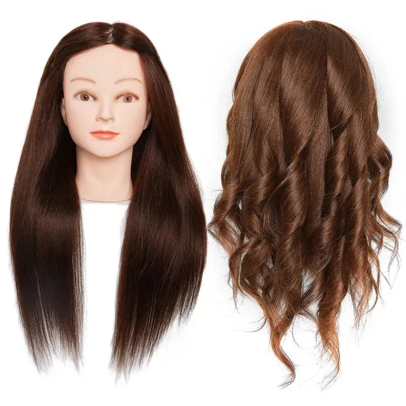 Hair Mannequin Training Head 80%-85% Real Human Hair Styling Dummy Doll Heads Hairstyle Practice