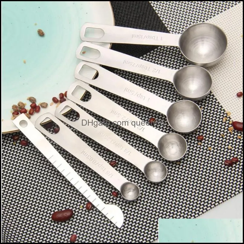 stainless steel cooking baking measuring tools metal measure spoons stackable set for dry or liquid kitchen tool