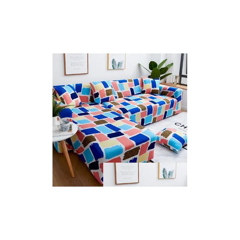 sofa cover set geometric couch cover elastic for living room pets corner l shaped chaise longue