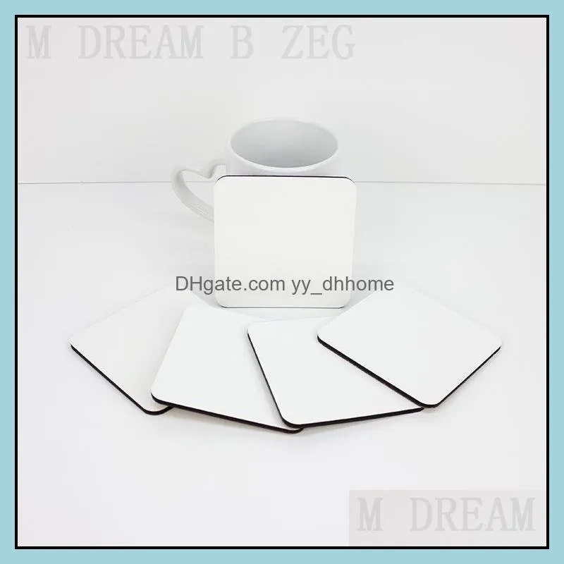10x10cm sublimation coaster wooden blank table mats heat insulation thermal transfer cup pads diy coaster party favor