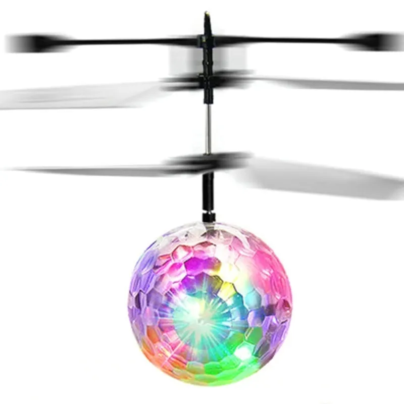 colorful mini drone shinning led rc drone flying ball helicopter light crystal ball induction dron quadcopter aircraft kids toys rc helicopters