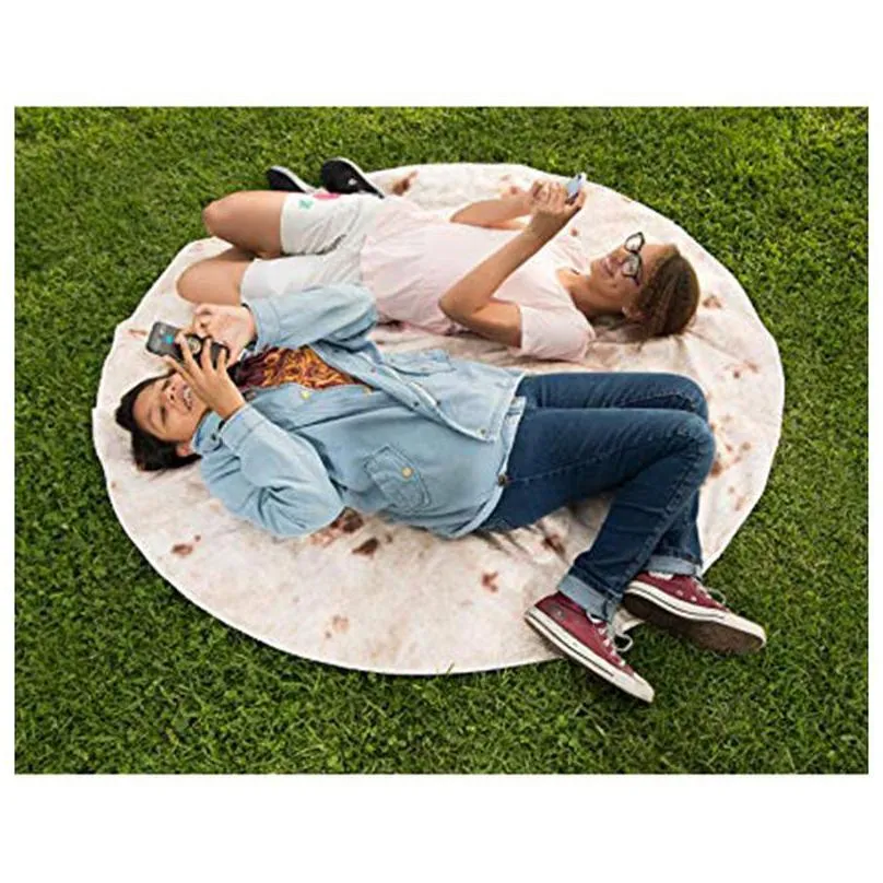 tortilla blanket letter printing rug round burrito small carpet for office home camping picnic outdoor blanket dropship