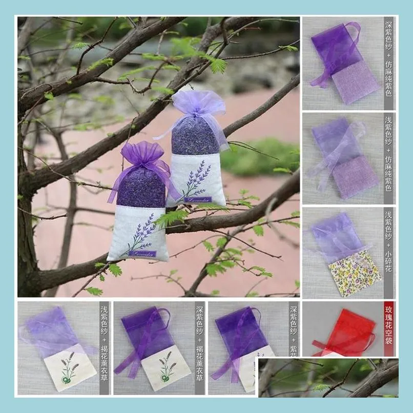 purple cotton organza lavender sachet bag diy dried flower sachet bags wardrobe mouldproof gift bag fragrance bag