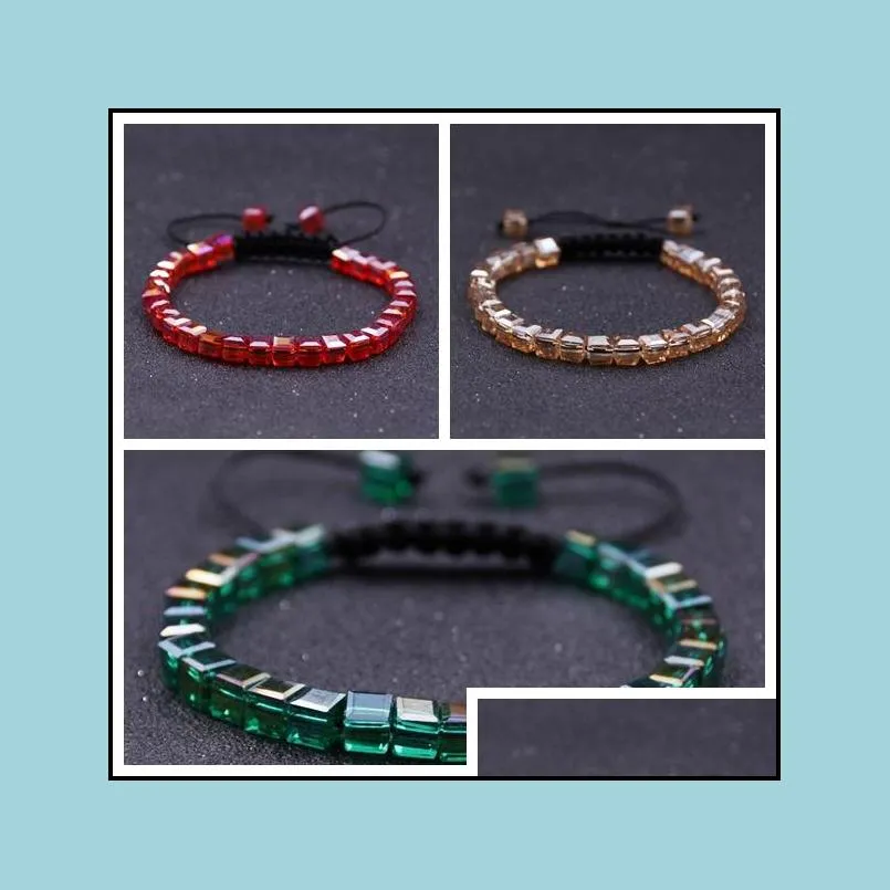 handmade gemstone crystal adjustable braided chakra aura bracelet 79 inches unisex birthday gift
