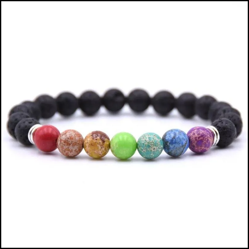 seven gems men and women bracelets adjustable popular 2019 new jewelry essential oil diffusion yoga