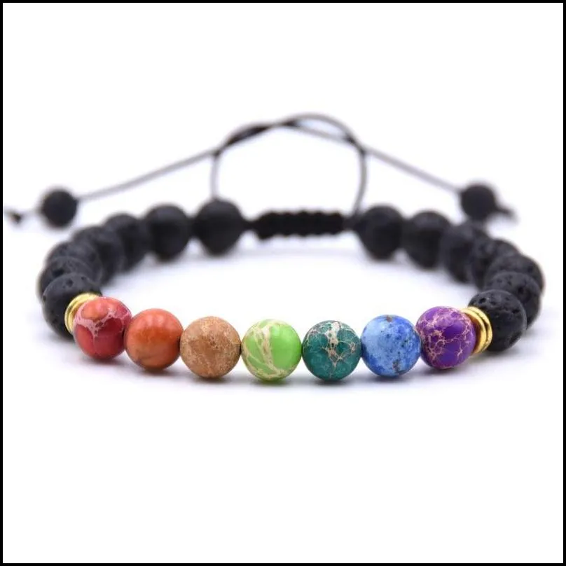 seven gems men and women bracelets adjustable popular 2019 new jewelry essential oil diffusion yoga