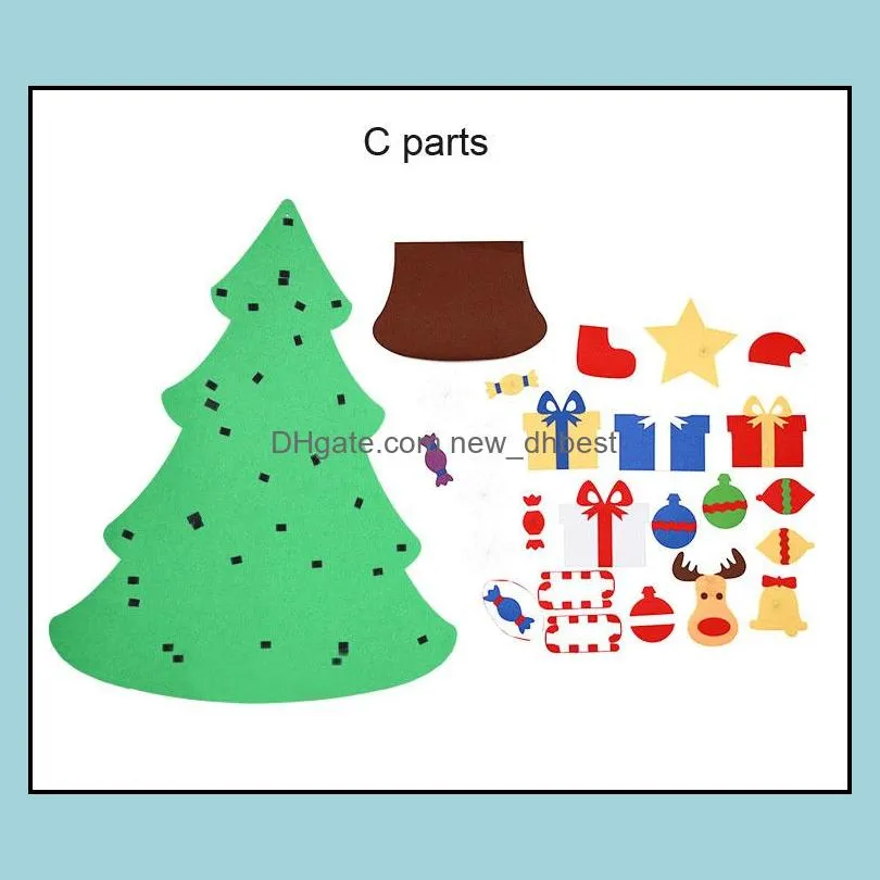 3 type felt christmas tree diy christmas decorations wall doll window xmas festive supplies