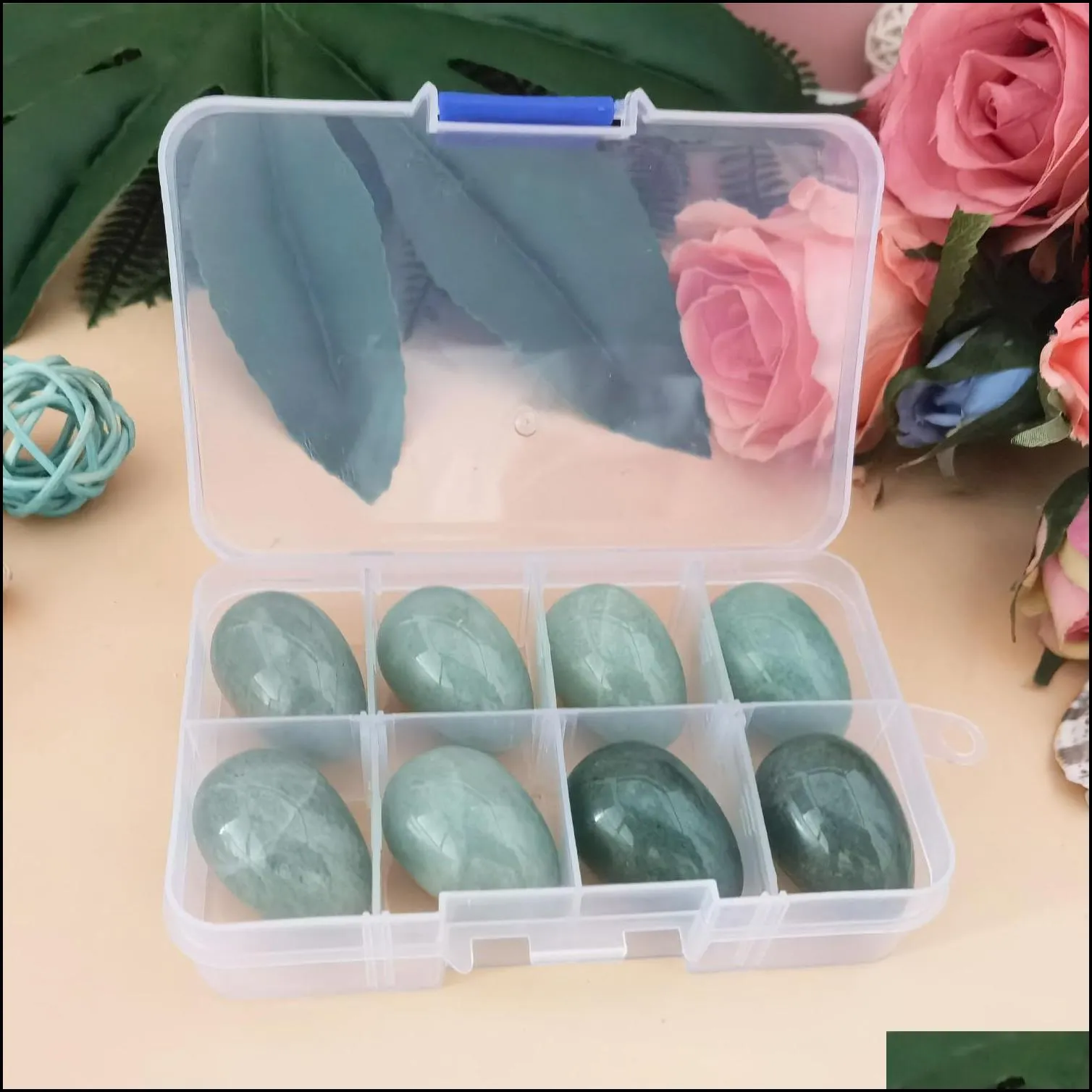 eggshape crystals gemstones chakra stone healing balancing kit with box for collectors crystal reiki healers