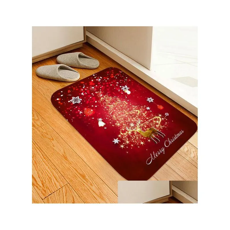 merry christmas door mat santa claus flannel outdoor carpet christmas decorations for home xmas party favors