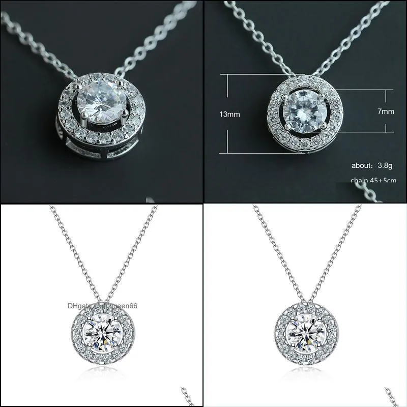 cubic zirconia diamond necklace crystal ring pendant women necklaces wedding fashion jewelry