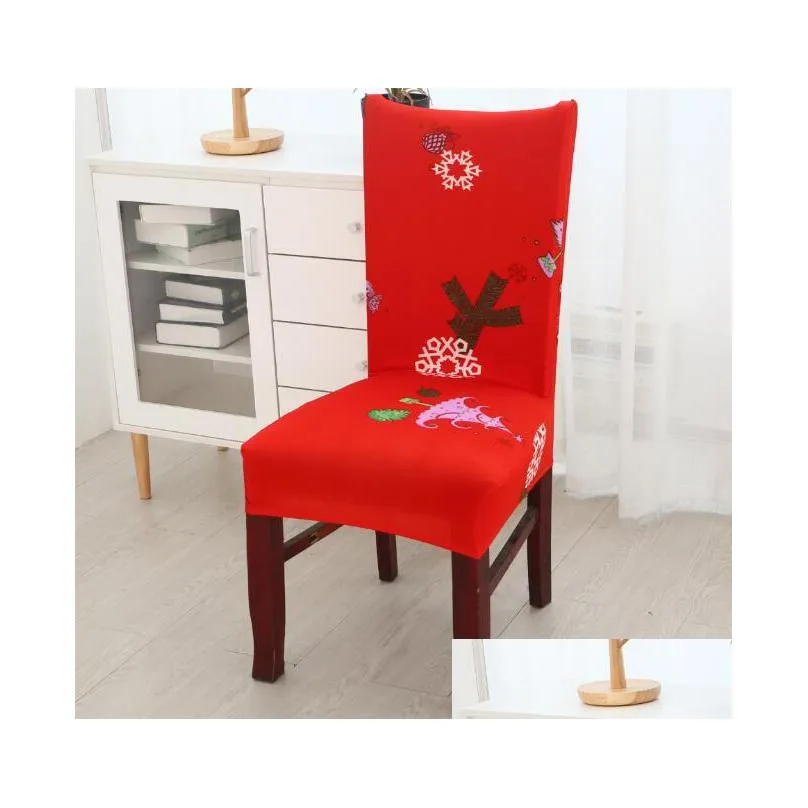 christmas elastic chair covers spandex stretch elastic dining seat cover for banquet xmas decoration