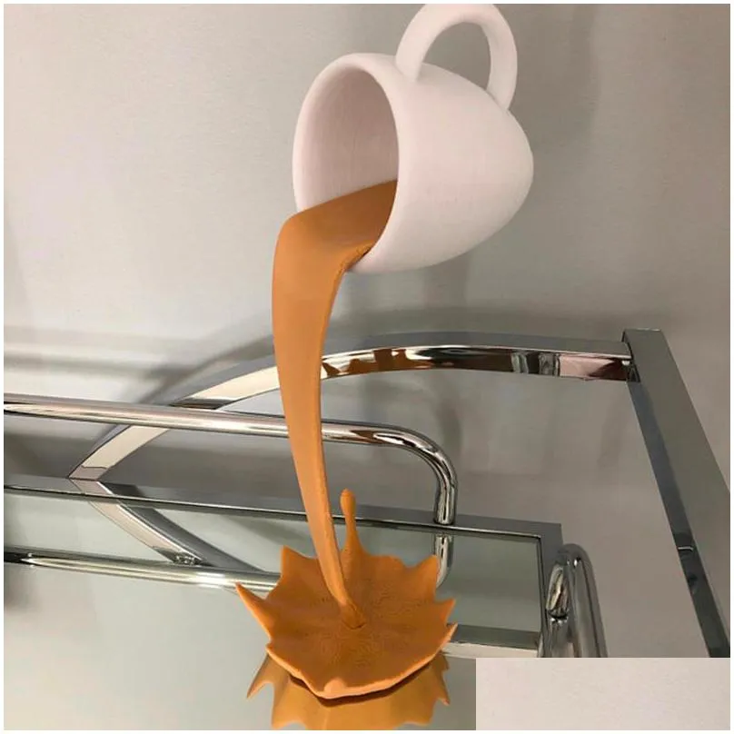 mugs 25cm floating spilling coffee cup sculpture kitchen decor magic pouring splash