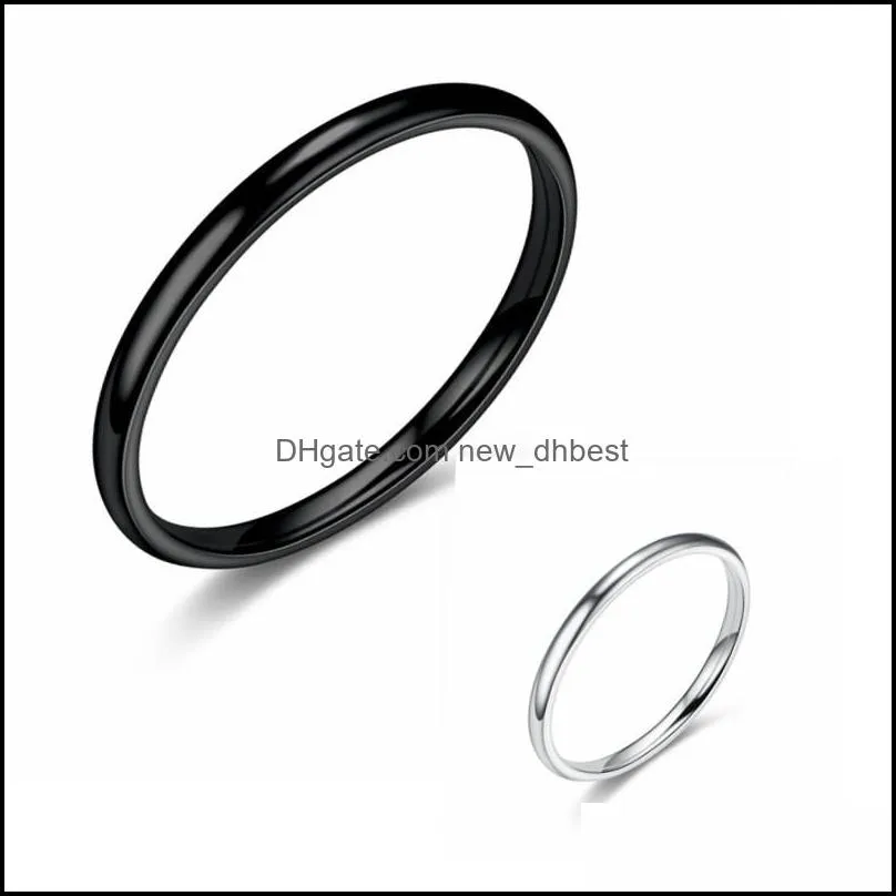 stainless steel glaze thin ring band blank tail rings fashion jewelry for womeny