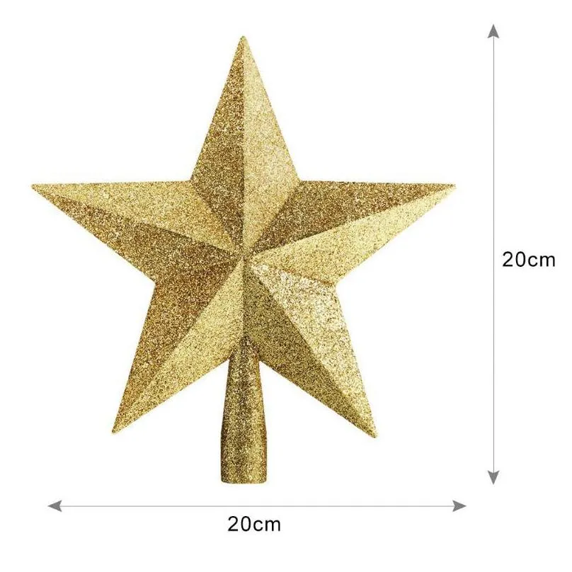 christmas decorations 20cm star tree topper glitter decoration for party home top fivepointed