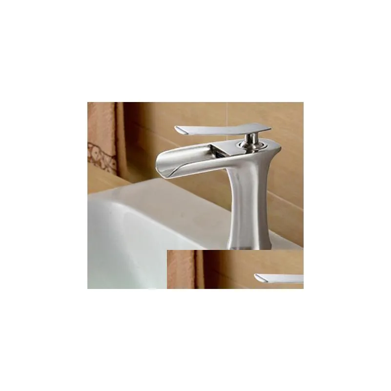 waterfall brass vanity sink faucet chrome bathroom sink basin mixer tap 83008