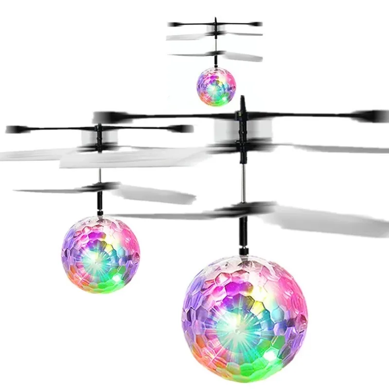 colorful mini drone shinning led rc drone flying ball helicopter light crystal ball induction dron quadcopter aircraft kids toys rc helicopters