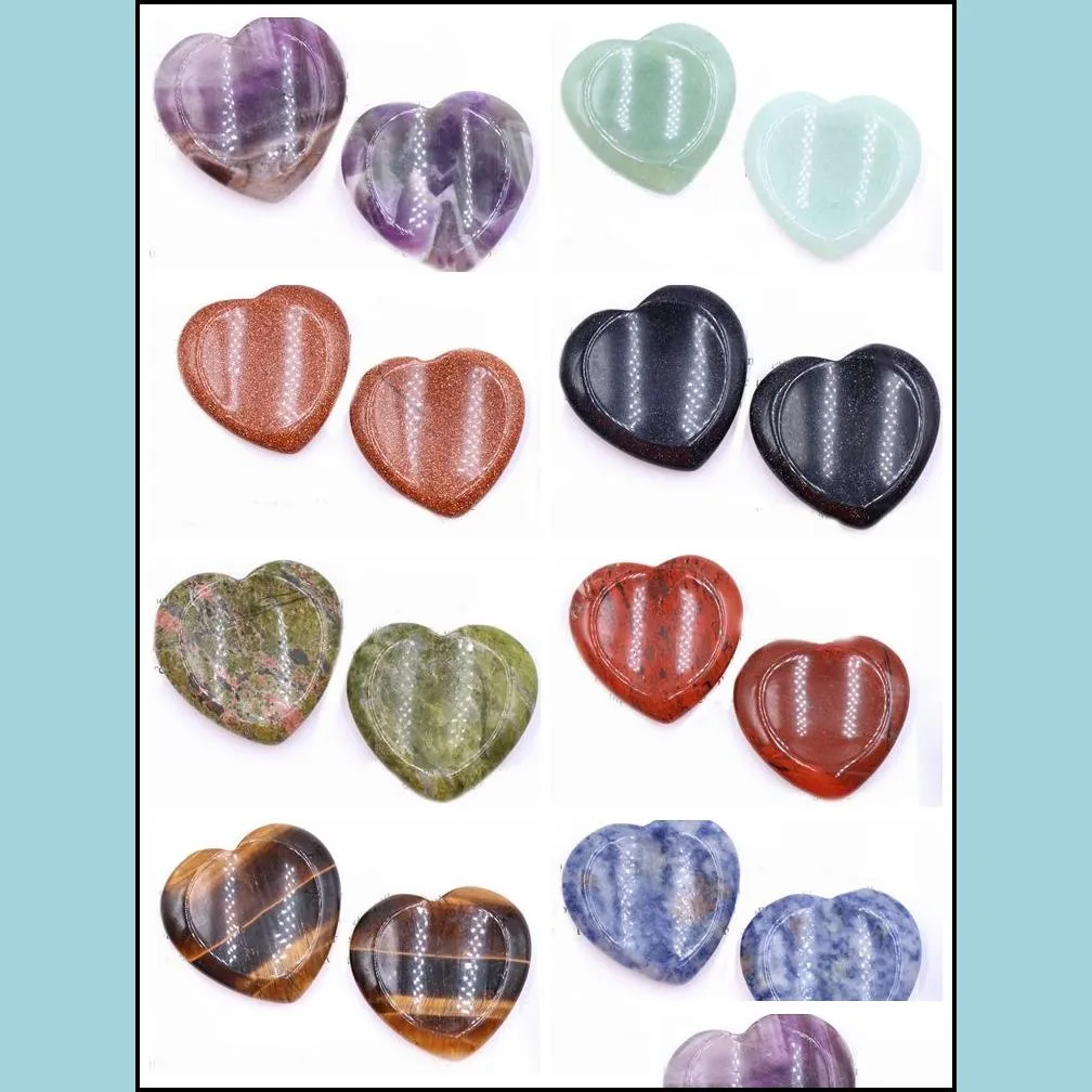 healing chakra love heart pocket palm fluorite worry stone for anxiety reiki balancing rocks gemstone farmhouse kitchen home 40x40x9mm