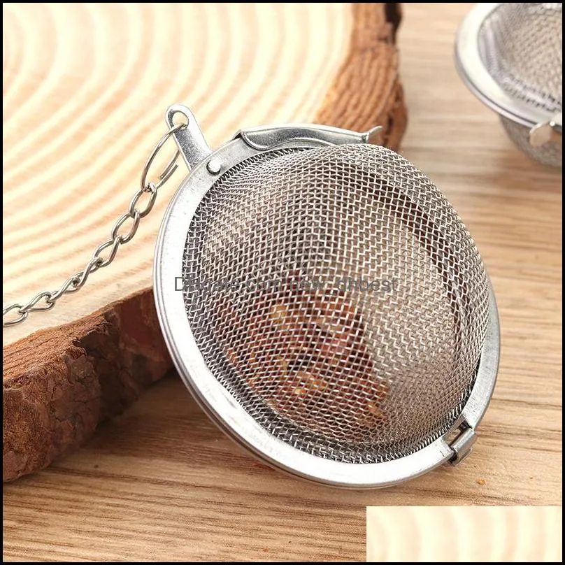 304 stainless steel mesh tea ball tea infuser strainers filters diffuser extended chain hook home drinkware tools