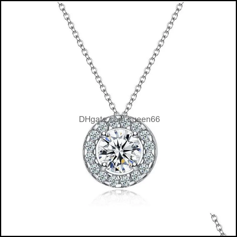 cubic zirconia diamond necklace crystal ring pendant women necklaces wedding fashion jewelry