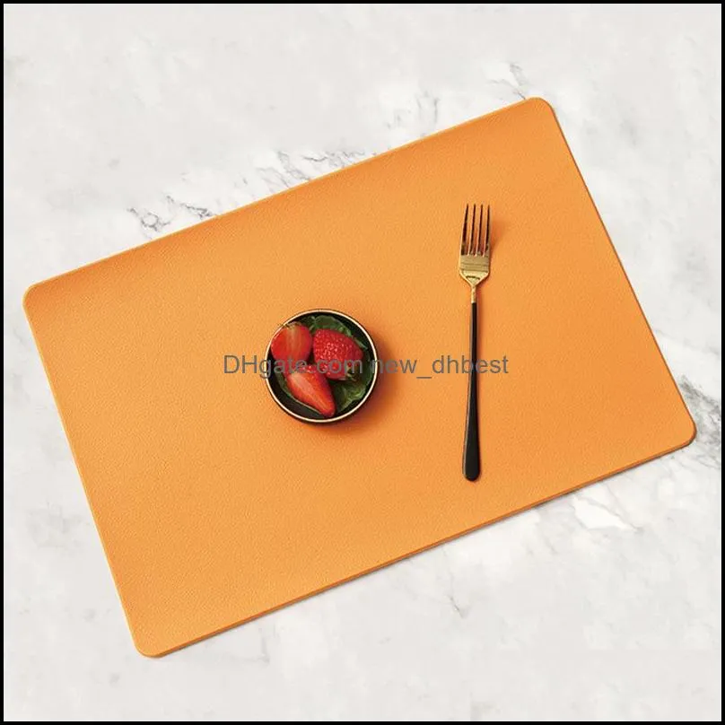 dining table waterproof oilproof washable mats synthetic leather home kitchen placemat placemats pads decoration