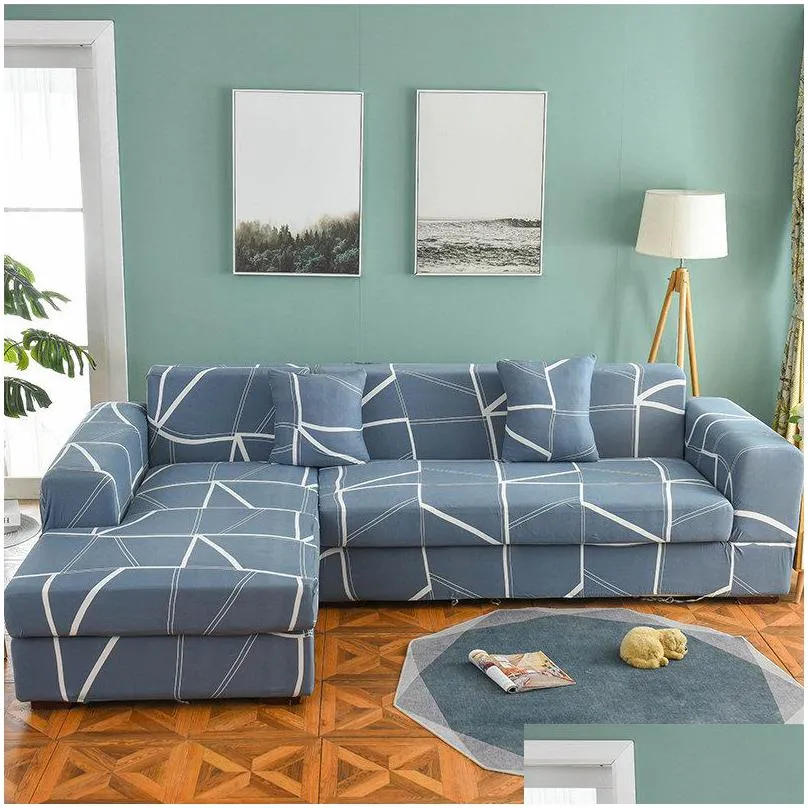 sofa cover set geometric couch cover elastic for living room pets corner l shaped chaise longue