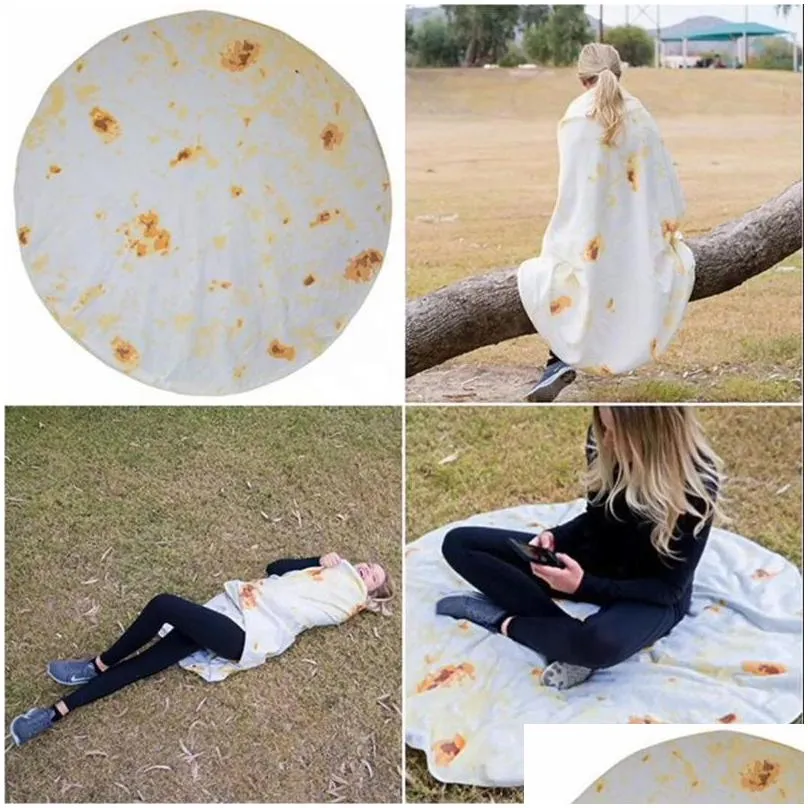 tortilla blanket letter printing rug round burrito small carpet for office home camping picnic outdoor blanket dropship