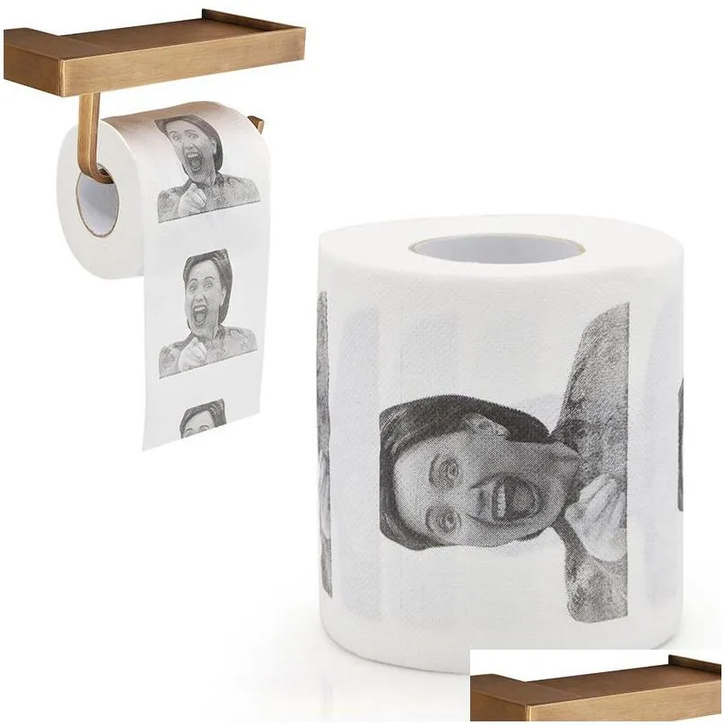 tissue boxes napkins new funny toilet paper hillary clinton humour roll novelty kiss gift prank joke