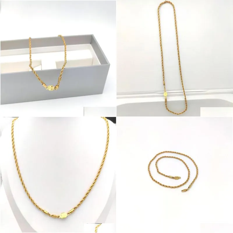 rope chain necklace connect solid fine yellow 18ct thai baht g/f gold 3mm thin cut women50cm 20inch