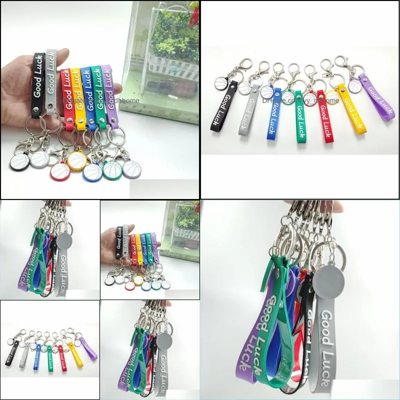 basketball keychains pvc straps sports key chain car bag pendants gift random colors