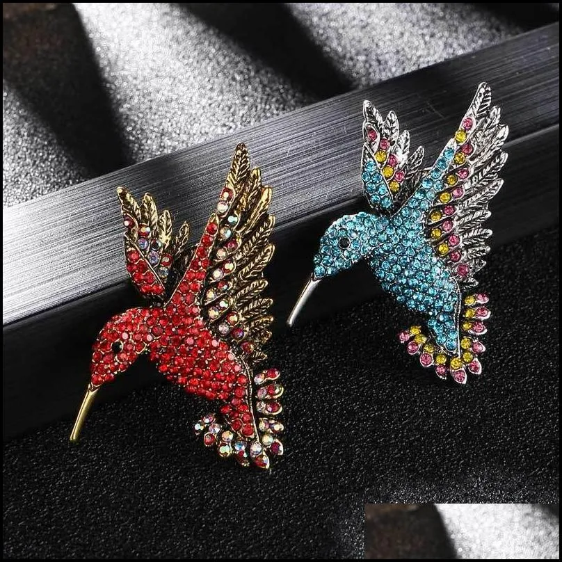 hummingbird brooch pin set for women girl men elegant silk scarf animal bird brooches clip collar fashion jewelry