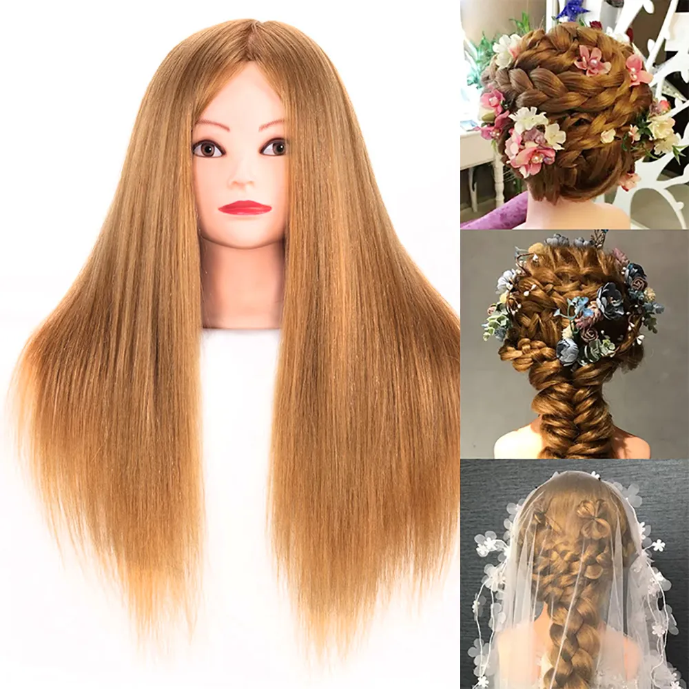 Female Mannequin Training Head 80-85% Real Hair Styling Head Dummy Doll Manikin Heads For Hairdressers Hairstyles