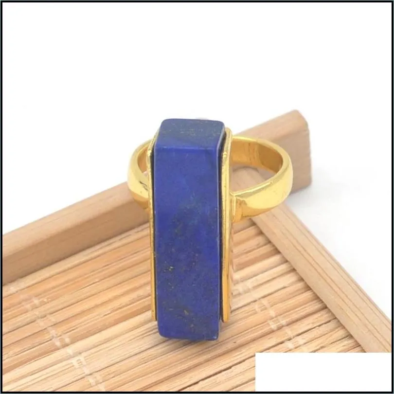 2017 top quality fashion jewelry stainless steel lapis lazuli natural stone ring for men birthday gift wholesale